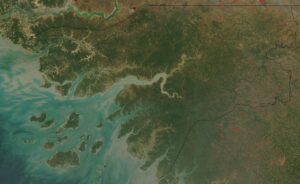 Image satellite de la Guinée-Bissau.