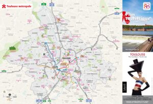 Carte touristique de Toulouse Métropole.