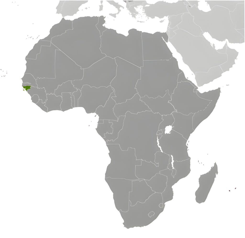 Carte de localisation de la Guinée-Bissau