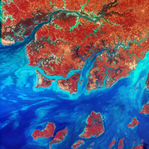 Image satellite du littoral de la Guinée-Bissau