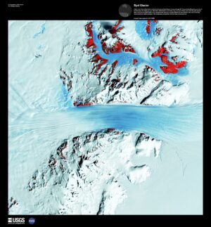 Véritable rivière de glace, le glacier Byrd de l’Antarctique