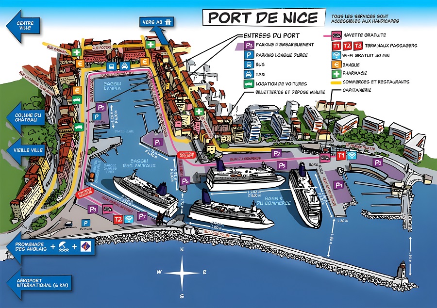 Plan du port de Nice.