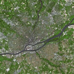 Nantes vue par le satellite Spot.