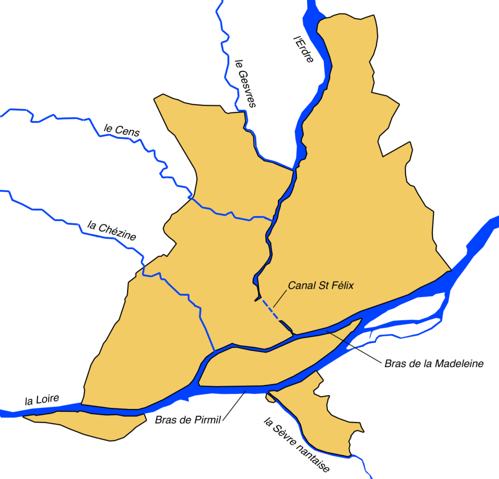 Carte hydrographique de Nantes.