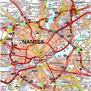 Carte routière de Nantes