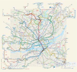 Plan du réseau des transports en commun de Nantes