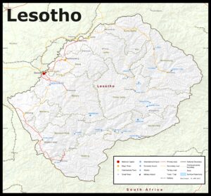 Carte du Lesotho