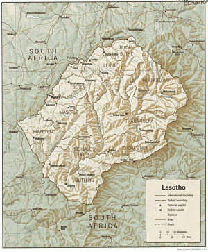 Carte du Lesotho