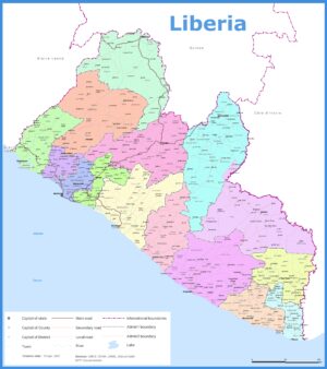 Carte du Liberia