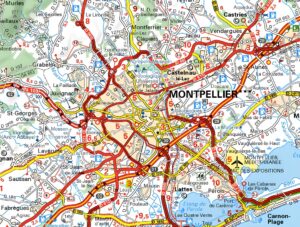 Carte routière de Montpellier