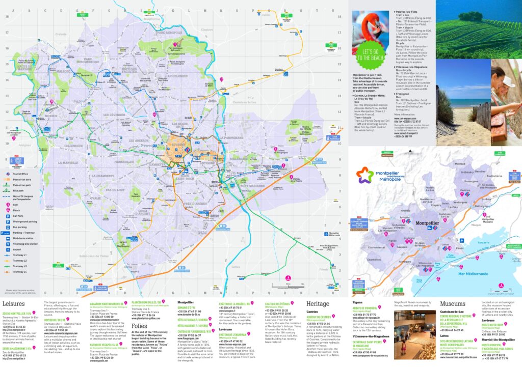Carte touristique de Montpellier.