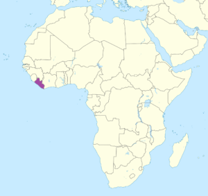 Carte de localisation du Liberia en Afrique.