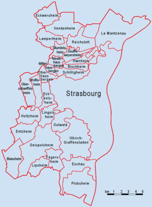 Carte de l’Eurométropole de Strasbourg