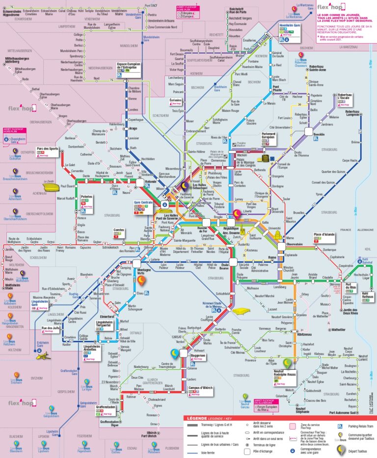 Plan Train Bas Rhin Plan des transports en commun de Strasbourg