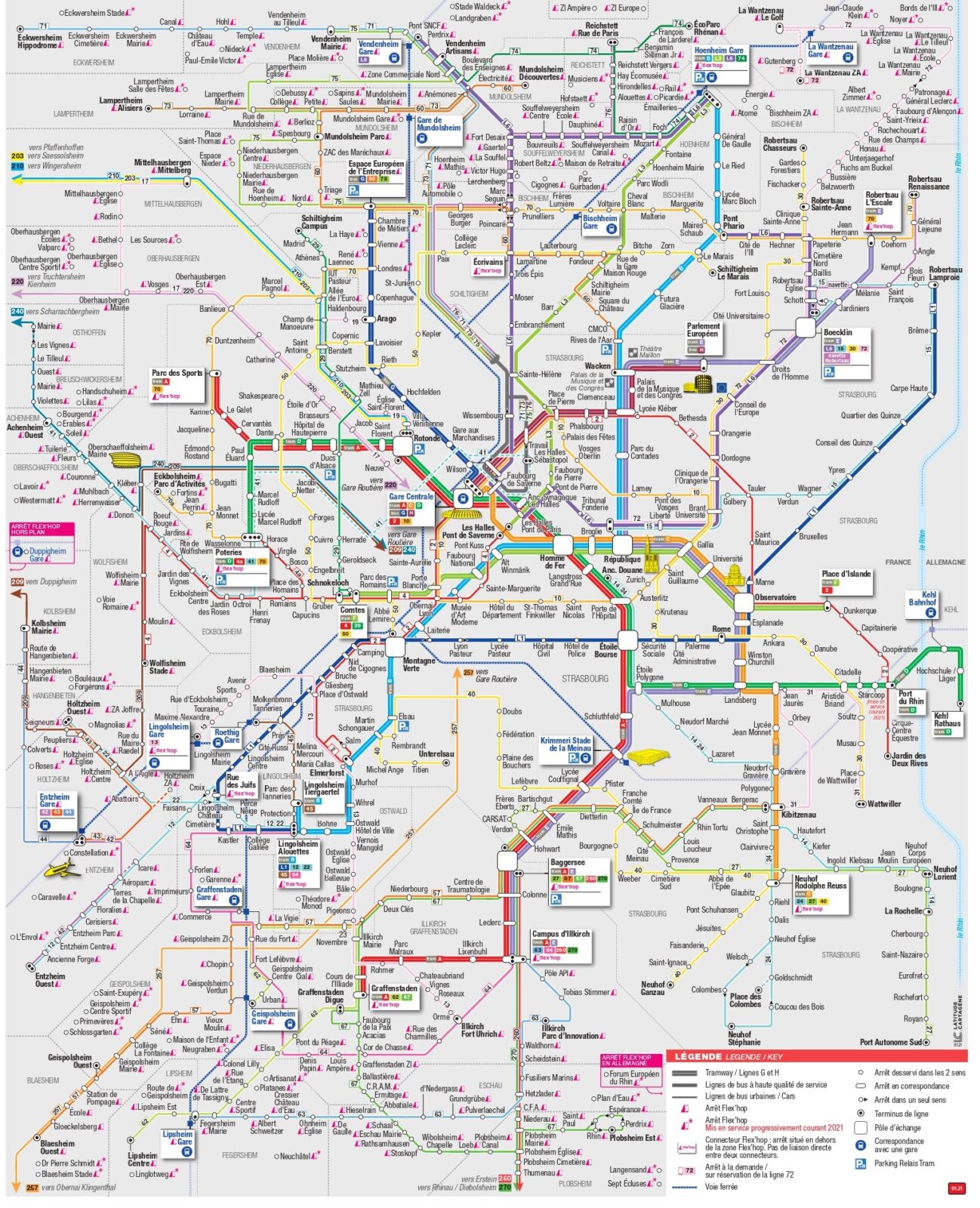 Plan Train Bas Rhin Plan des transports en commun de Strasbourg