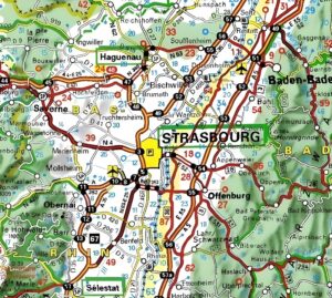 Carte routière de Strasbourg