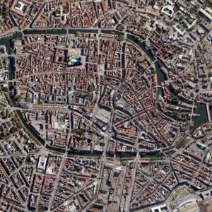 Image satellite de la Grande Île de Strasbourg.