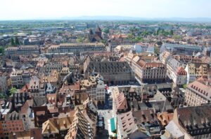 Vue depuis la cathédrale Notre-Dame de Strasbourg.
