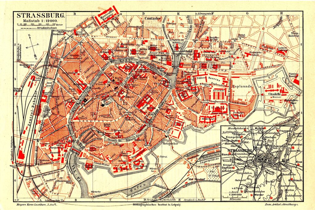 Carte de Strasbourg 1888.