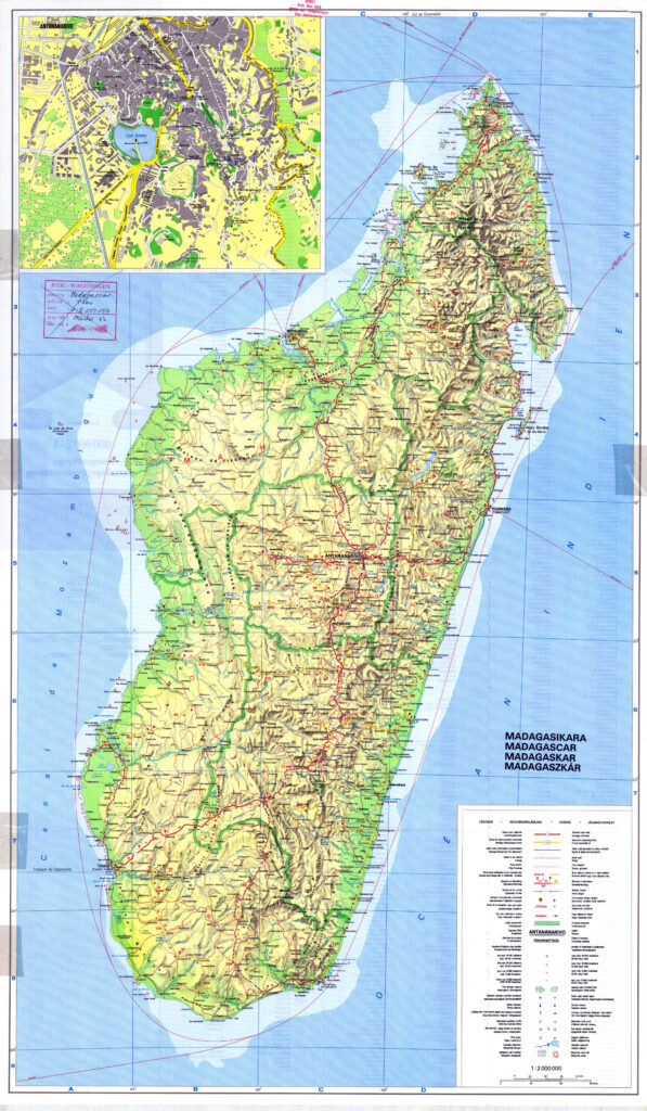 Carte de Madagascar.