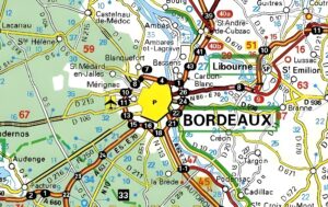 Carte routière de Bordeaux