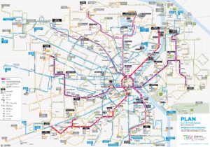 Plan des transports en commun de Bordeaux