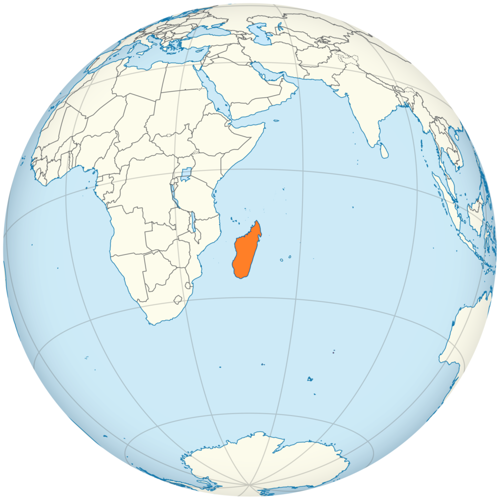 Carte de localisation de Madagascar.