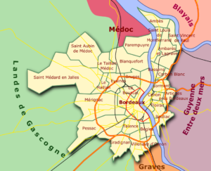 Carte des communes de Bordeaux Métropole.