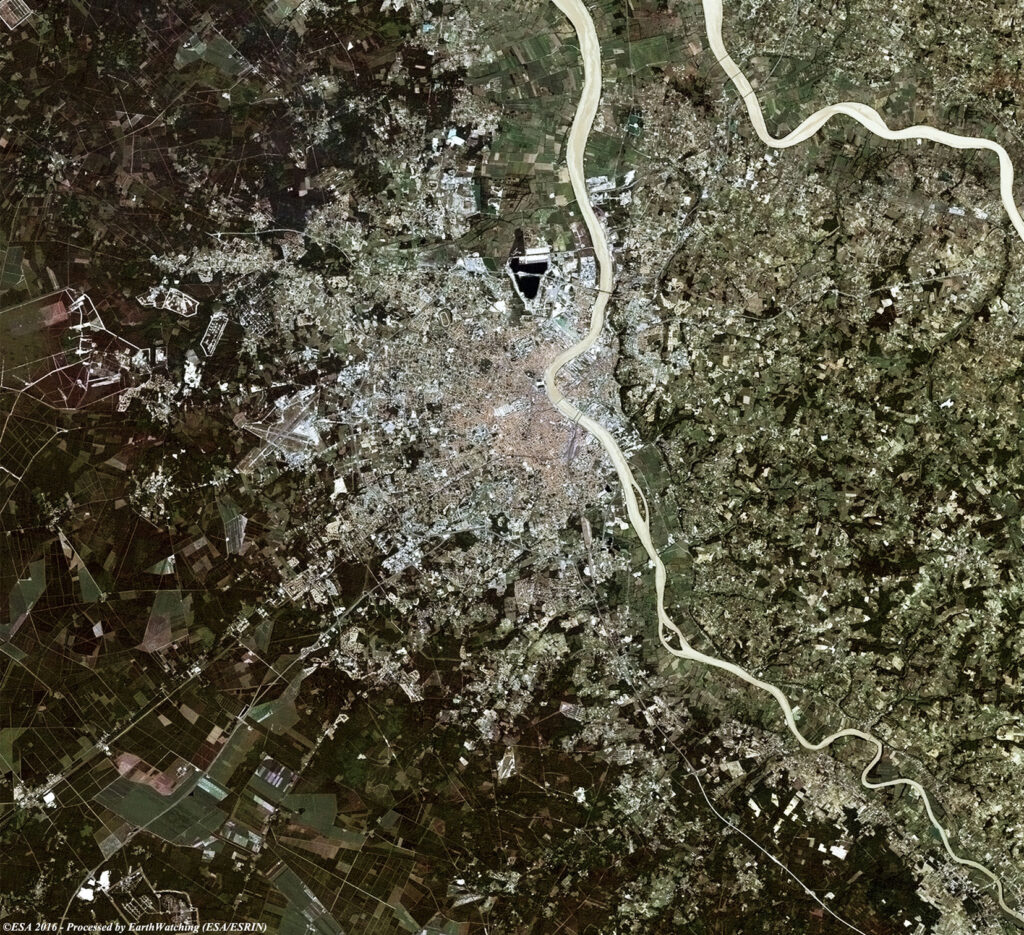 Image satellite de Bordeaux.