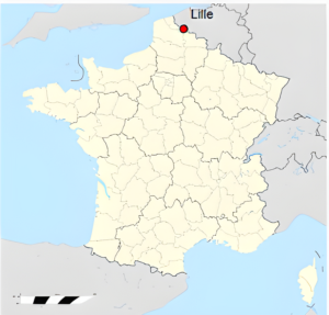 Plan de localisation de Lille en France.