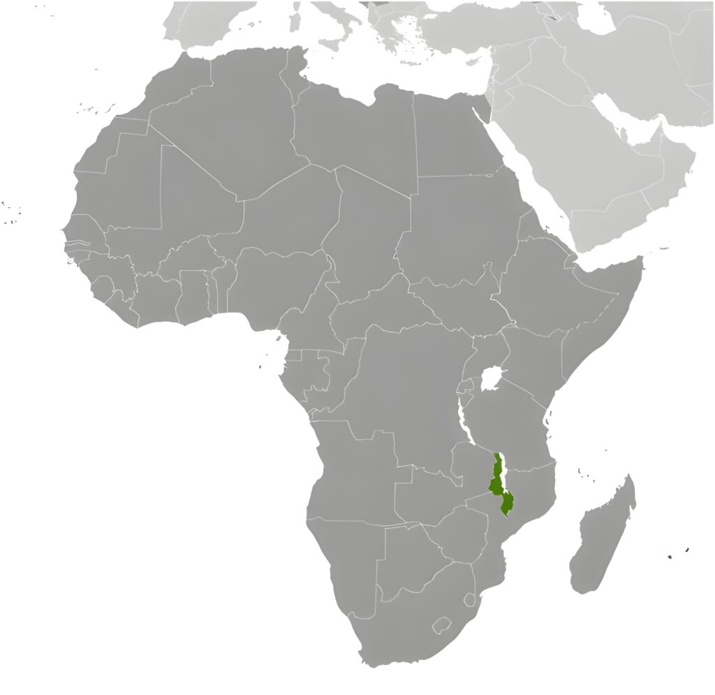 Carte de localisation du Malawi