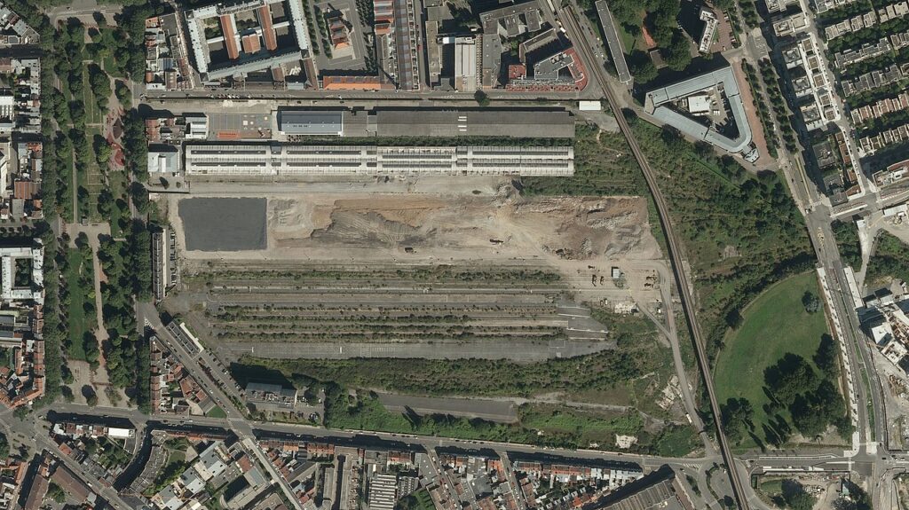 Image satellite de la gare de Lille-Saint-Sauveur.