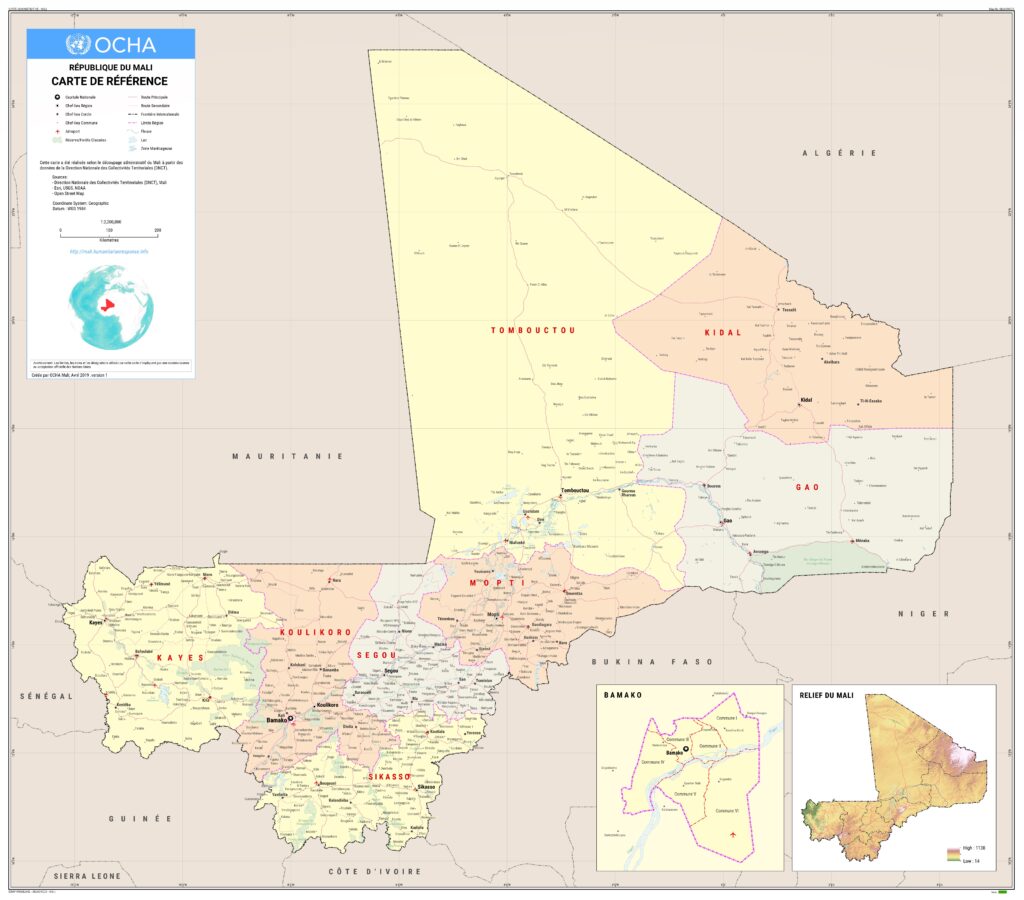 Carte du Mali.