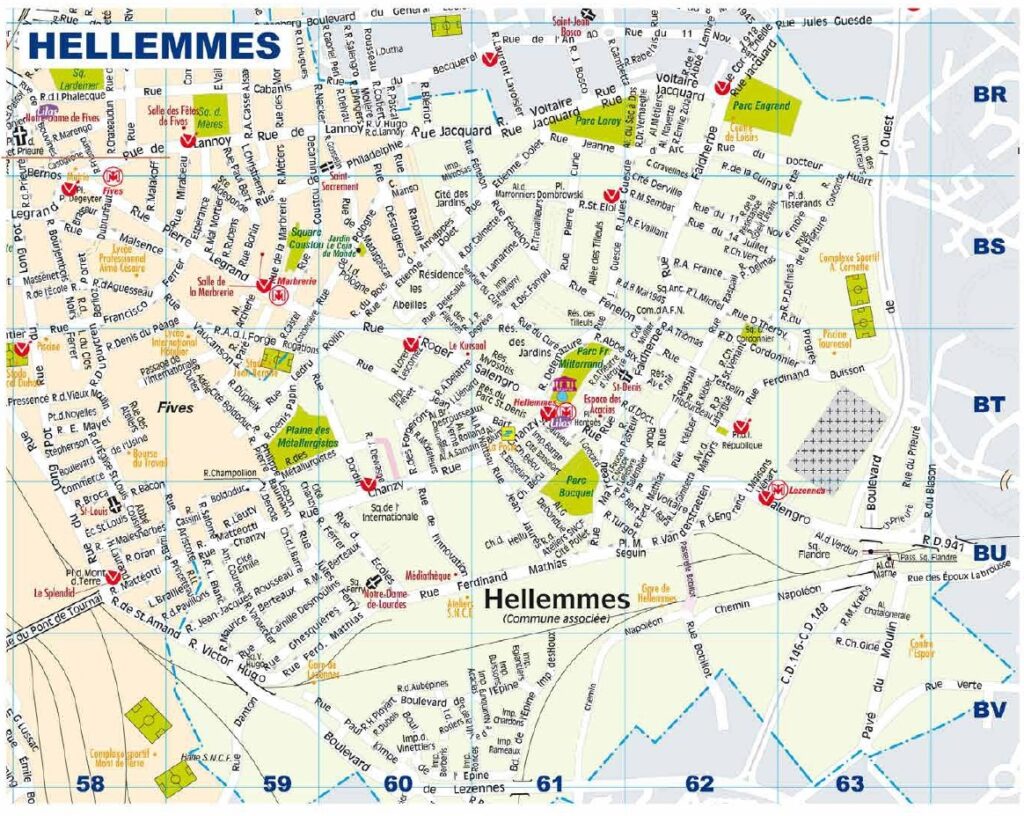 Carte de Hellemmes-Lille.