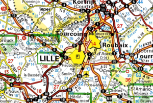Carte routière de Lille