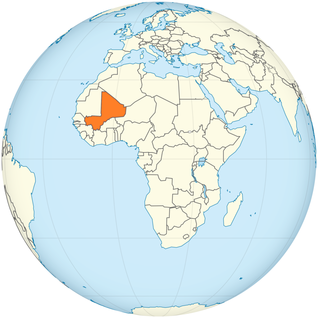 Carte de localisation du Mali.