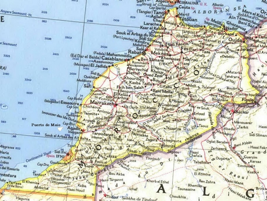 Carte des principales villes du Maroc.