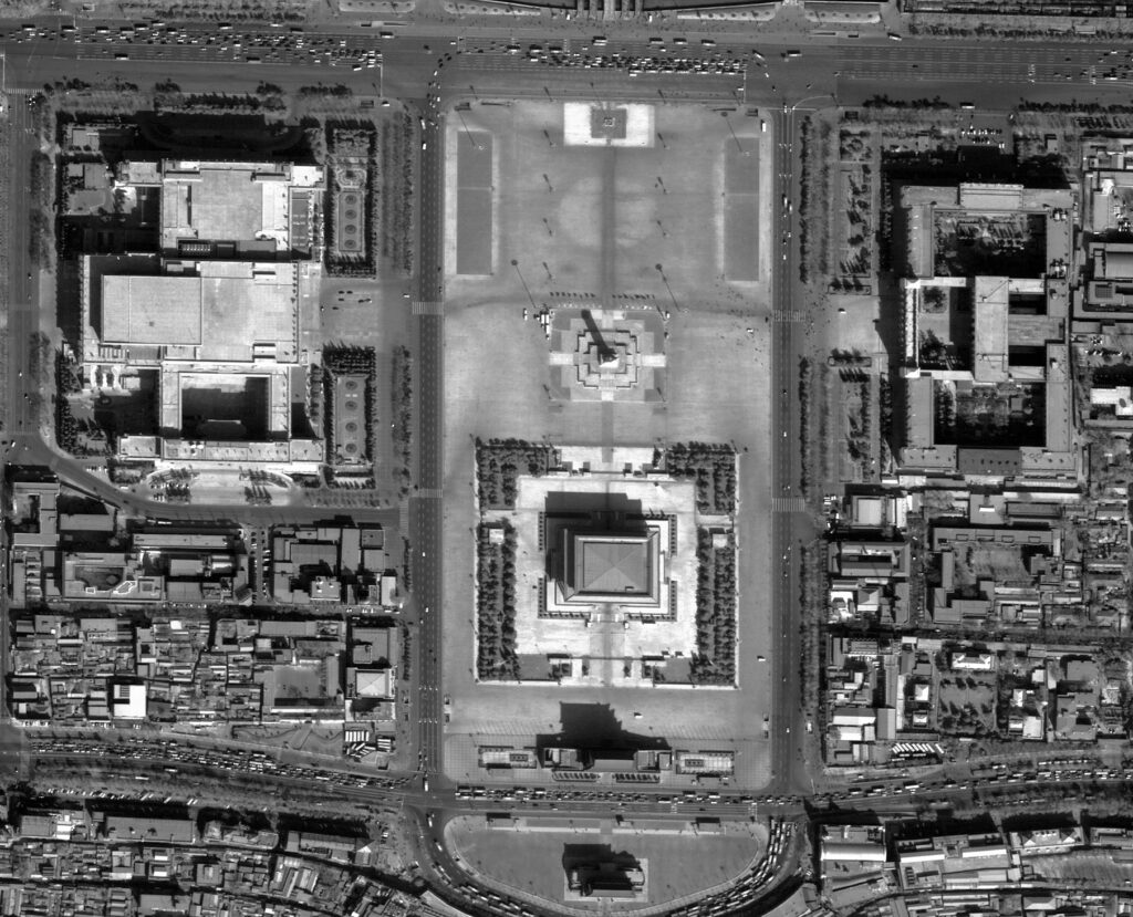 Image satellite de la place Tian'anmen.