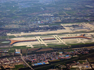 Vue aérienne de l’aéroport international de Pékin-Capitale