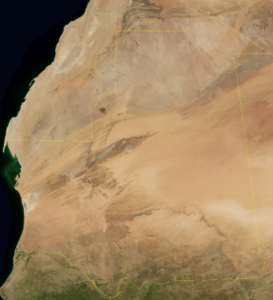 Image satellite de la Mauritanie.