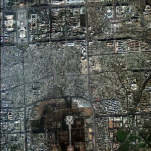 Image satellite de la place Tiananmen et du Temple du Ciel, 22 octobre 1999.