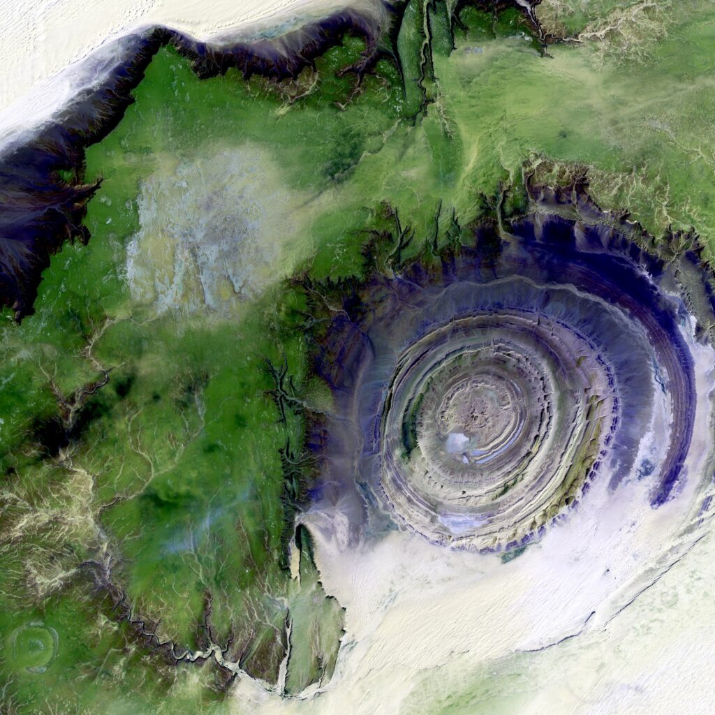 Image satellite de la structure de Richat