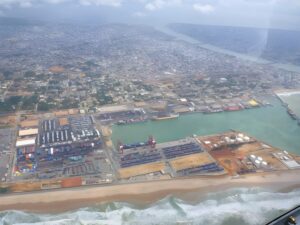 Vue aérienne du Port de Cotonou