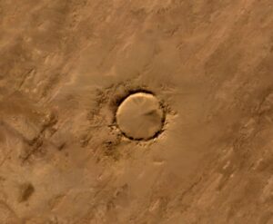 Image satellite du cratère de Tenoumer