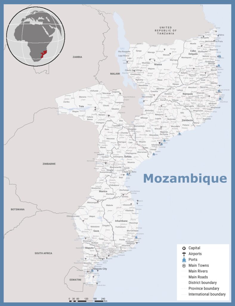 Carte du Mozambique.