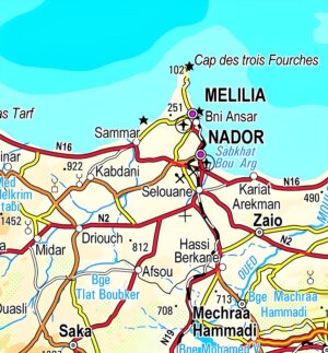 Carte routière de Melilla