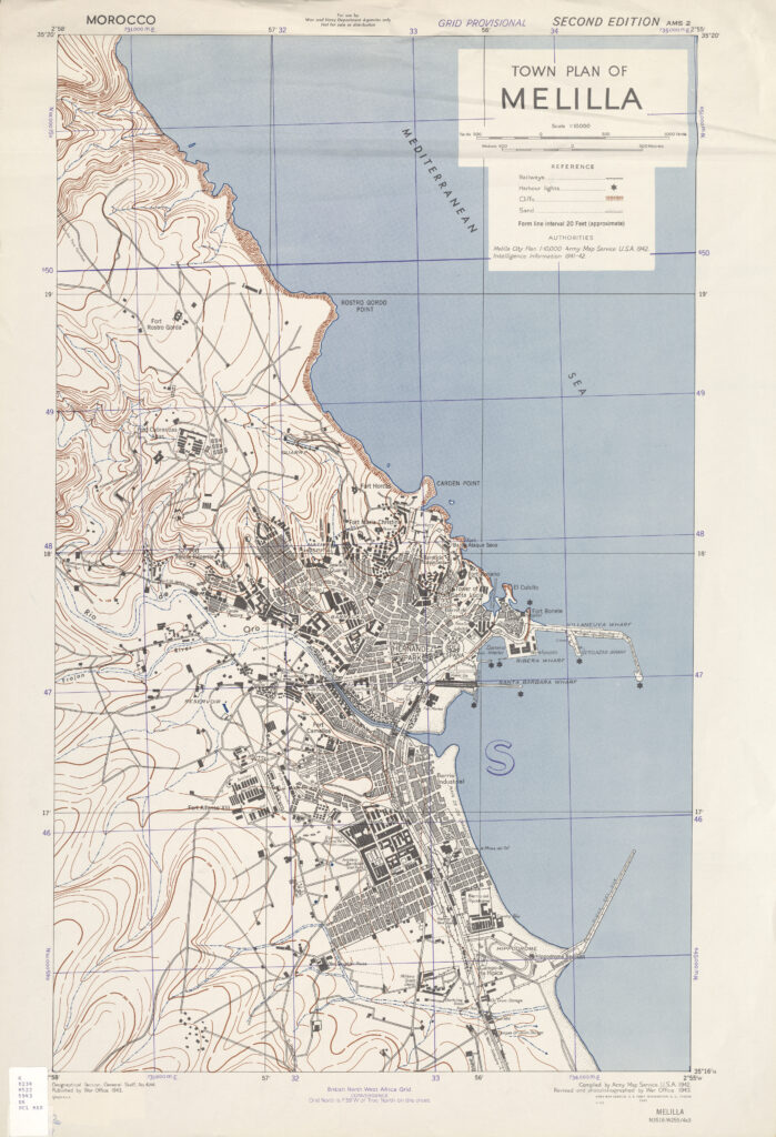 Plan de la ville de Melilla 1943.