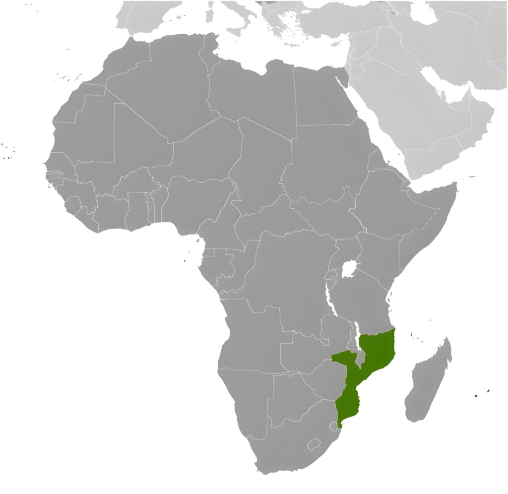 Carte de localisation du Mozambique