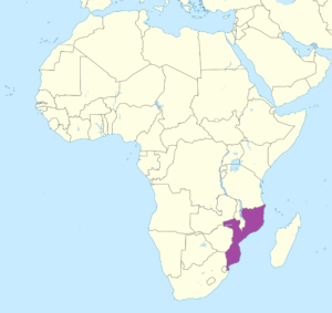 Carte de localisation du Mozambique en Afrique.