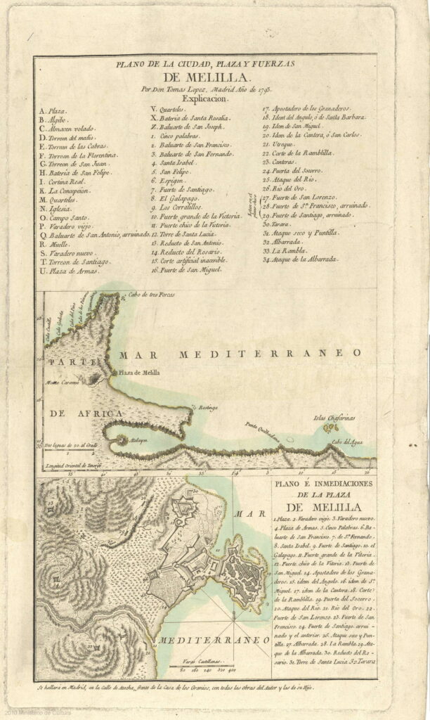 Plan de la ville de Melilla 1783.